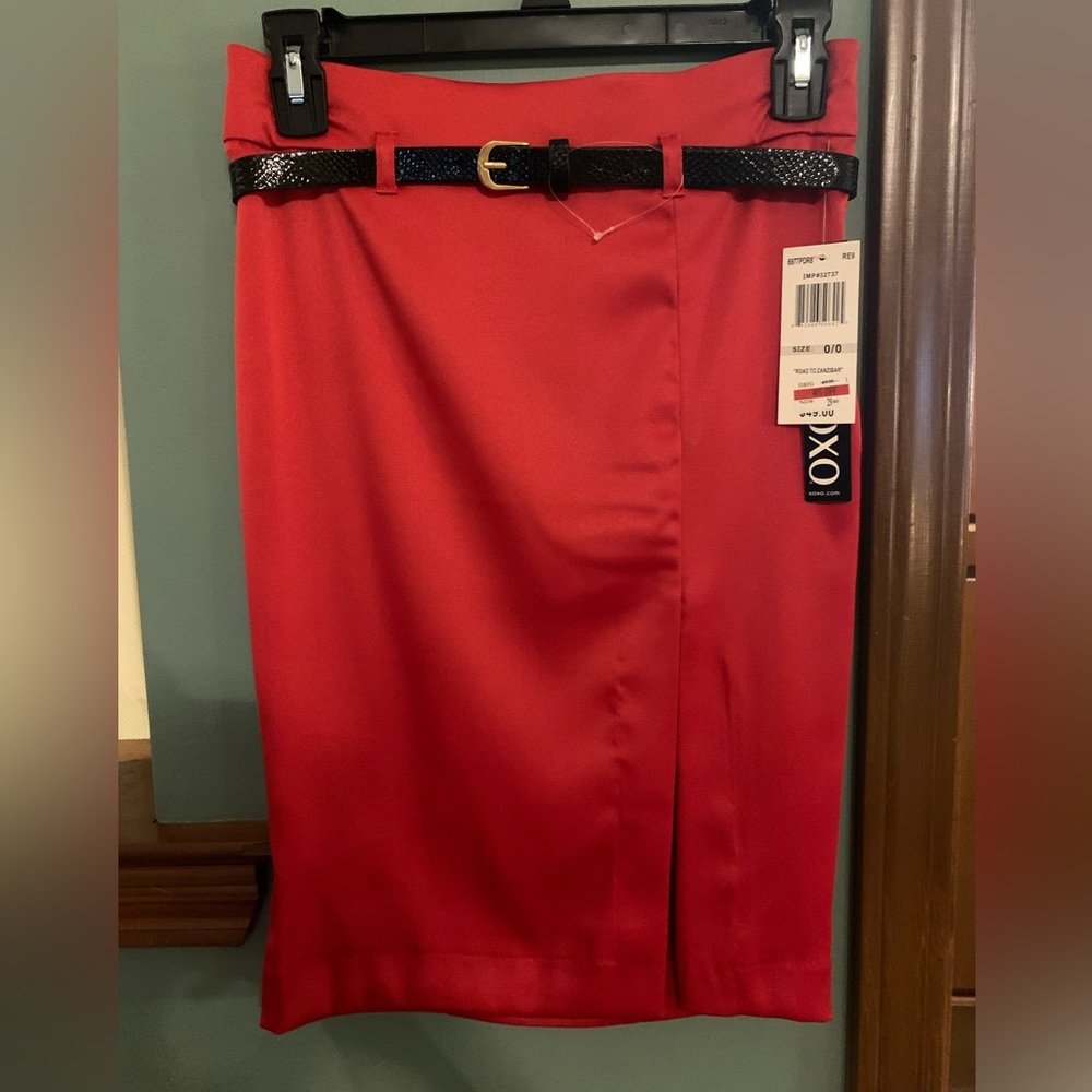 Xoxo red pencil skirt new with tags size 0 NWT